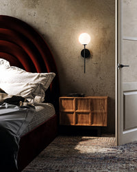 Alora - WV549101MBOP - One Light Wall Sconce - Cassia - Matte Black/Opal Matte Glass