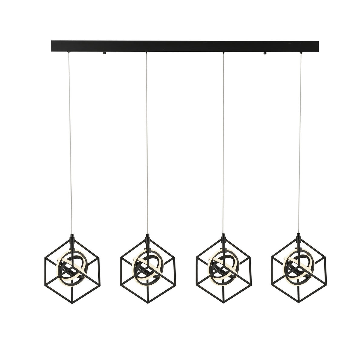 Artcraft LED Island Pendant from the Tulip collection in Matte Black finish