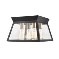 Artcraft - AC11853BK - Four Light Flushmount - Lucian - Black and Brushed Brass