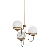 Alora - CH458323AGOP - Three Light Chandelier - Alba - Aged Gold/Opal Glass