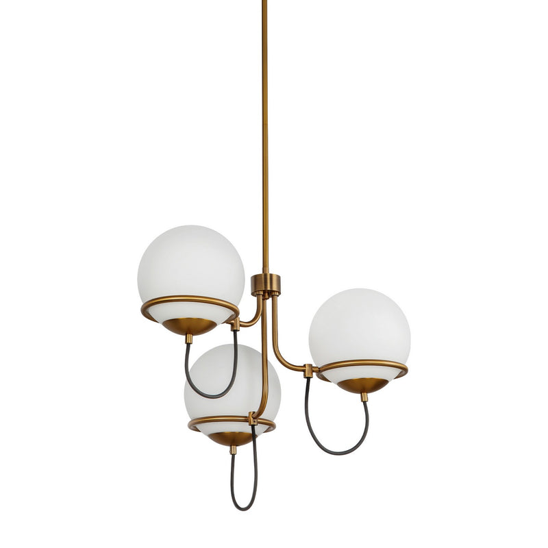 Alora - CH458323AGOP - Three Light Chandelier - Alba - Aged Gold/Opal Glass