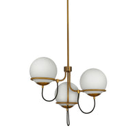 Alora - CH458323AGOP - Three Light Chandelier - Alba - Aged Gold/Opal Glass
