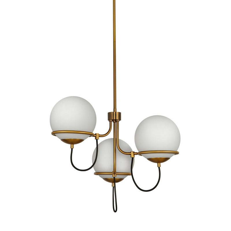 Alora - CH458323AGOP - Three Light Chandelier - Alba - Aged Gold/Opal Glass
