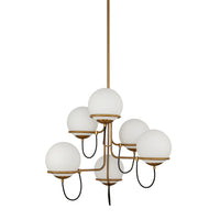 Alora - CH458632AGOP - Six Light Chandelier - Alba - Aged Gold/Opal Glass