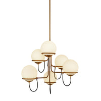 Alora - CH458632AGOP - Six Light Chandelier - Alba - Aged Gold/Opal Glass