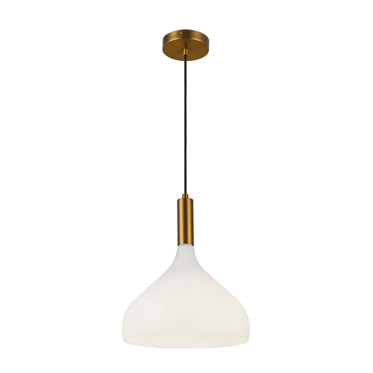 Alora - PD532312AGOP - One Light Pendant - Belleview - Aged Gold/Opal Glass
