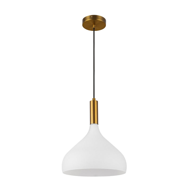 Alora - PD532312AGOP - One Light Pendant - Belleview - Aged Gold/Opal Glass