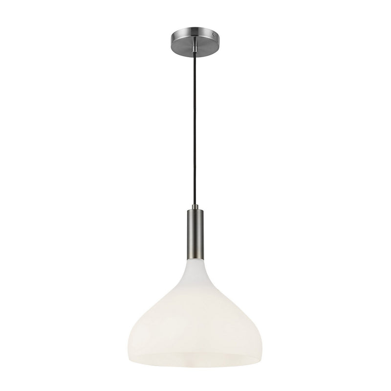 Alora - PD532312BNOP - One Light Pendant - Belleview - Brushed Nickel/Opal Glass