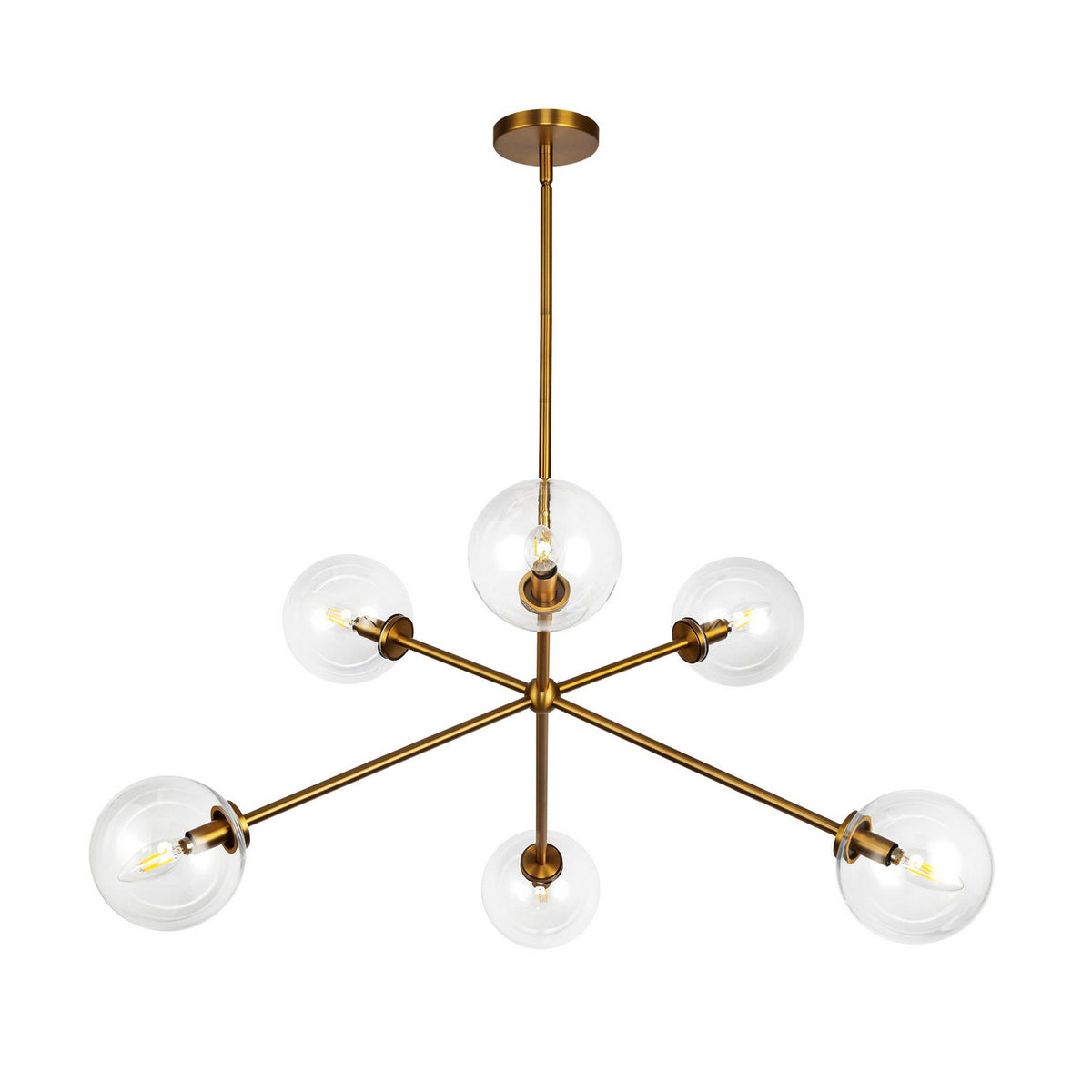 Alora - CH549640AGCL - Six Light Chandelier - Cassia - Aged Gold/Clear Glass
