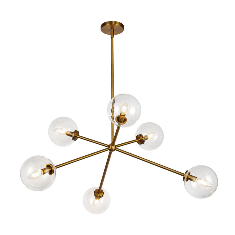 Alora - CH549640AGCL - Six Light Chandelier - Cassia - Aged Gold/Clear Glass