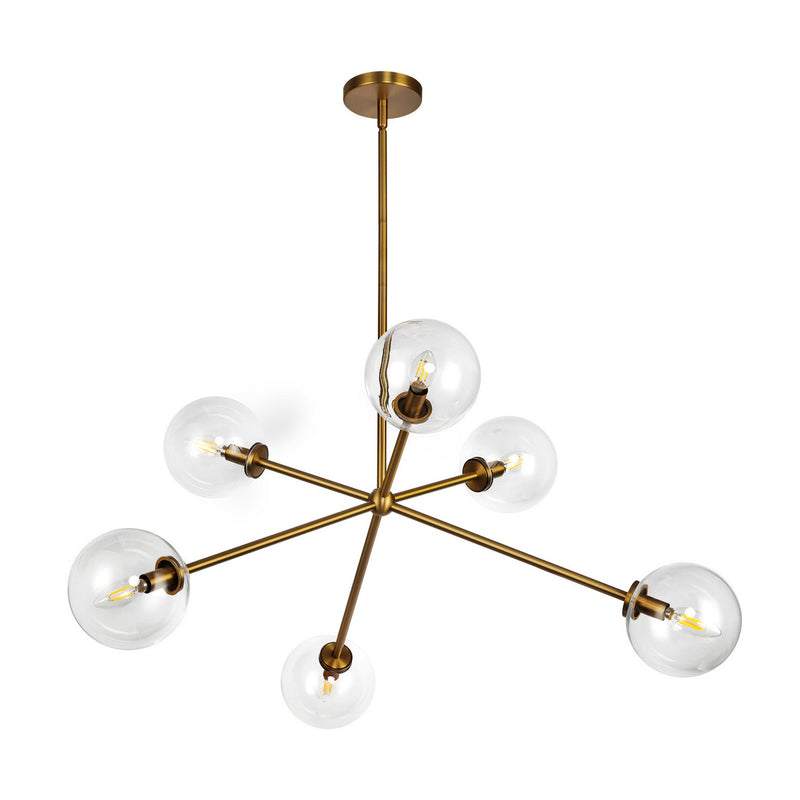 Alora - CH549640AGCL - Six Light Chandelier - Cassia - Aged Gold/Clear Glass