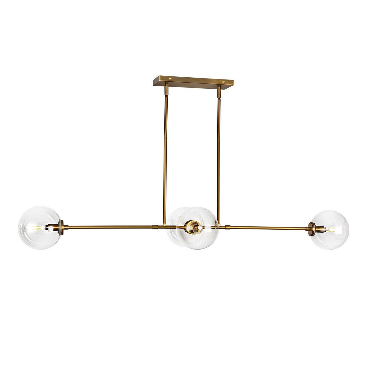 Alora - LP549448AGCL - Four Light Linear Pendant - Cassia - Aged Gold/Clear Glass