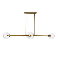 Alora - LP549448AGCL - Four Light Linear Pendant - Cassia - Aged Gold/Clear Glass
