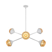 Alora - CH633638WHBR - Six Light Chandelier - Daphne - White/Brown Cotton Rope