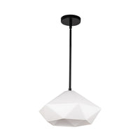 Alora - PD424514MBOP - One Light Pendant - Krysta - Matte Black/Opal Glass