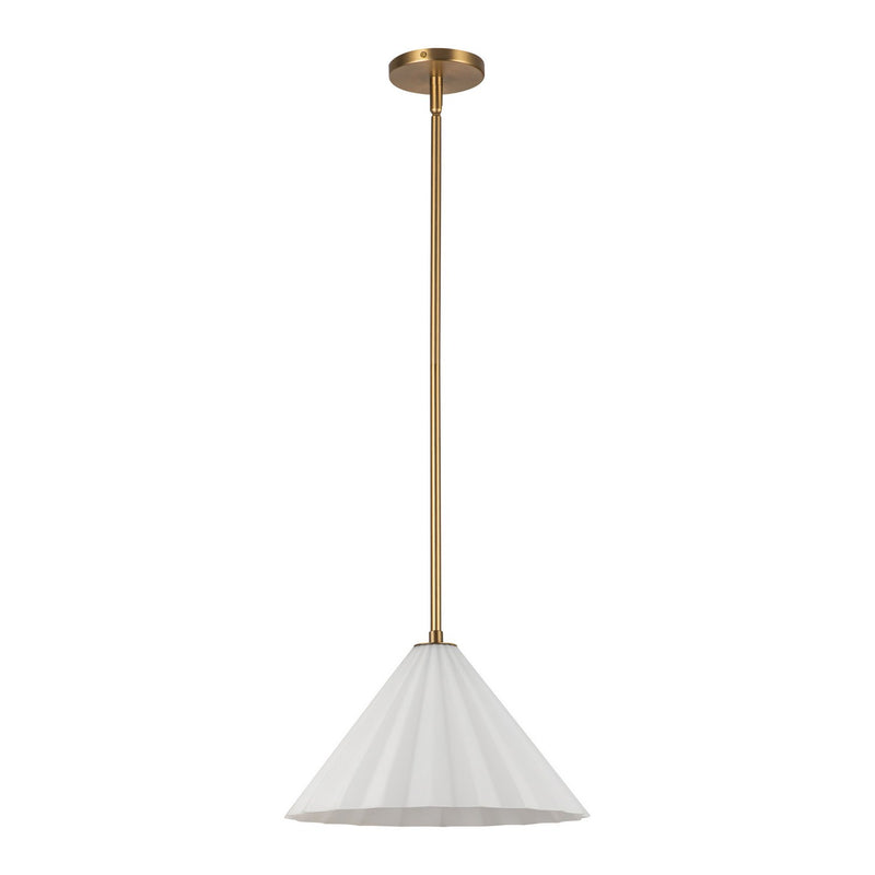 Alora - PD451814AGOP - One Light Pendant - Serena - Aged Gold/Opal Glass