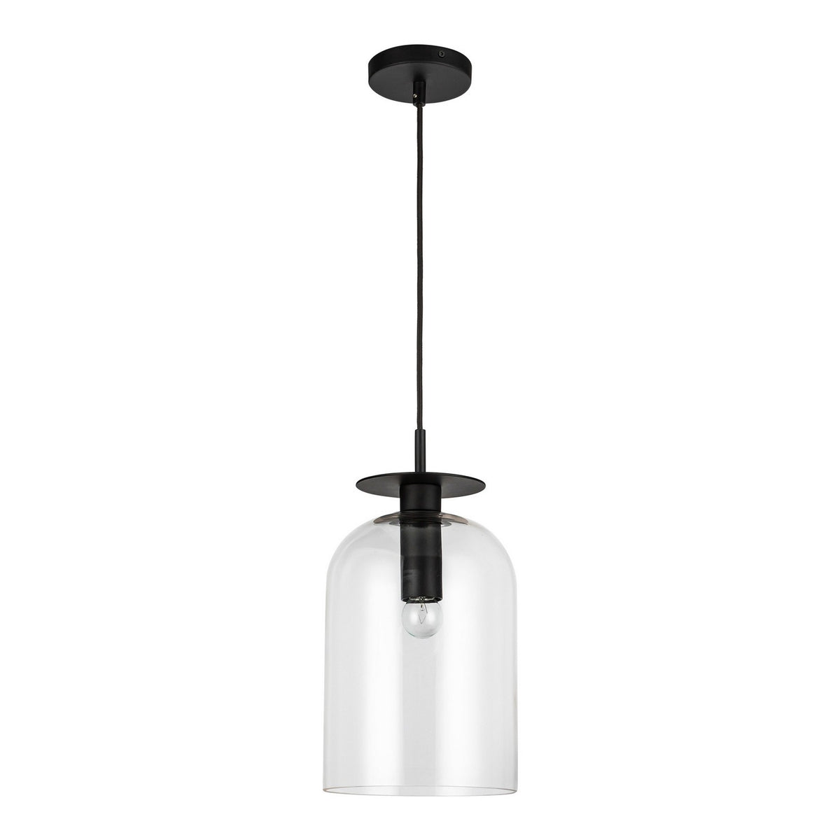 Alora - PD515408MBCL - One Light Pendant - Sylvia - Matte Black/Clear Glass