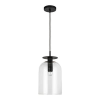 Alora - PD515408MBCL - One Light Pendant - Sylvia - Matte Black/Clear Glass