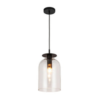 Alora - PD515408MBCL - One Light Pendant - Sylvia - Matte Black/Clear Glass