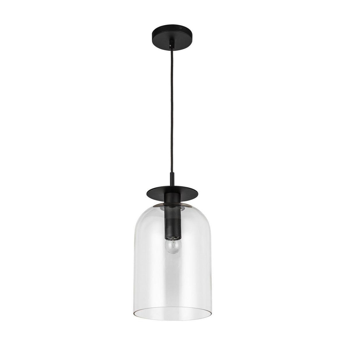 Alora - PD515408MBCL - One Light Pendant - Sylvia - Matte Black/Clear Glass