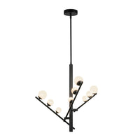 Kuzco Lighting - CH55524-BK/OP - LED Chandelier - Cypress - Black/Opal Glass