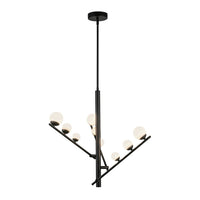 Kuzco Lighting - CH55524-BK/OP - LED Chandelier - Cypress - Black/Opal Glass