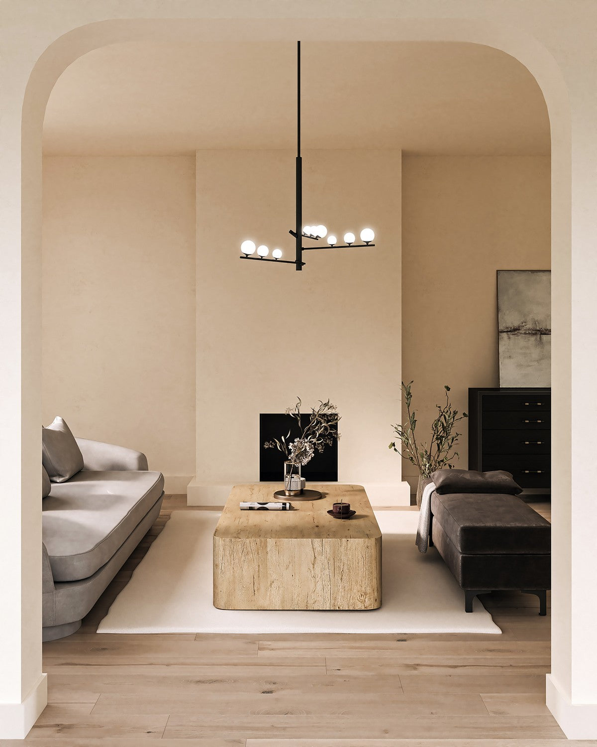 Kuzco Lighting - CH55524-BK/OP - LED Chandelier - Cypress - Black/Opal Glass