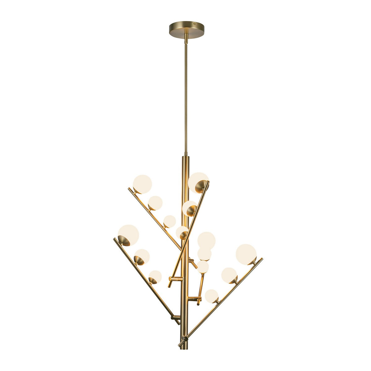 Kuzco Lighting - CH55530-BG/OP - LED Chandelier - Cypress - Brushed Gold/Opal Glass