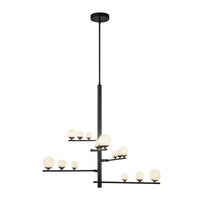 Kuzco Lighting - CH55530-BK/OP - LED Chandelier - Cypress - Black/Opal Glass