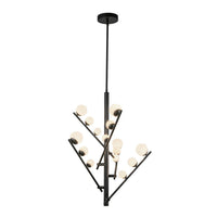 Kuzco Lighting - CH55530-BK/OP - LED Chandelier - Cypress - Black/Opal Glass