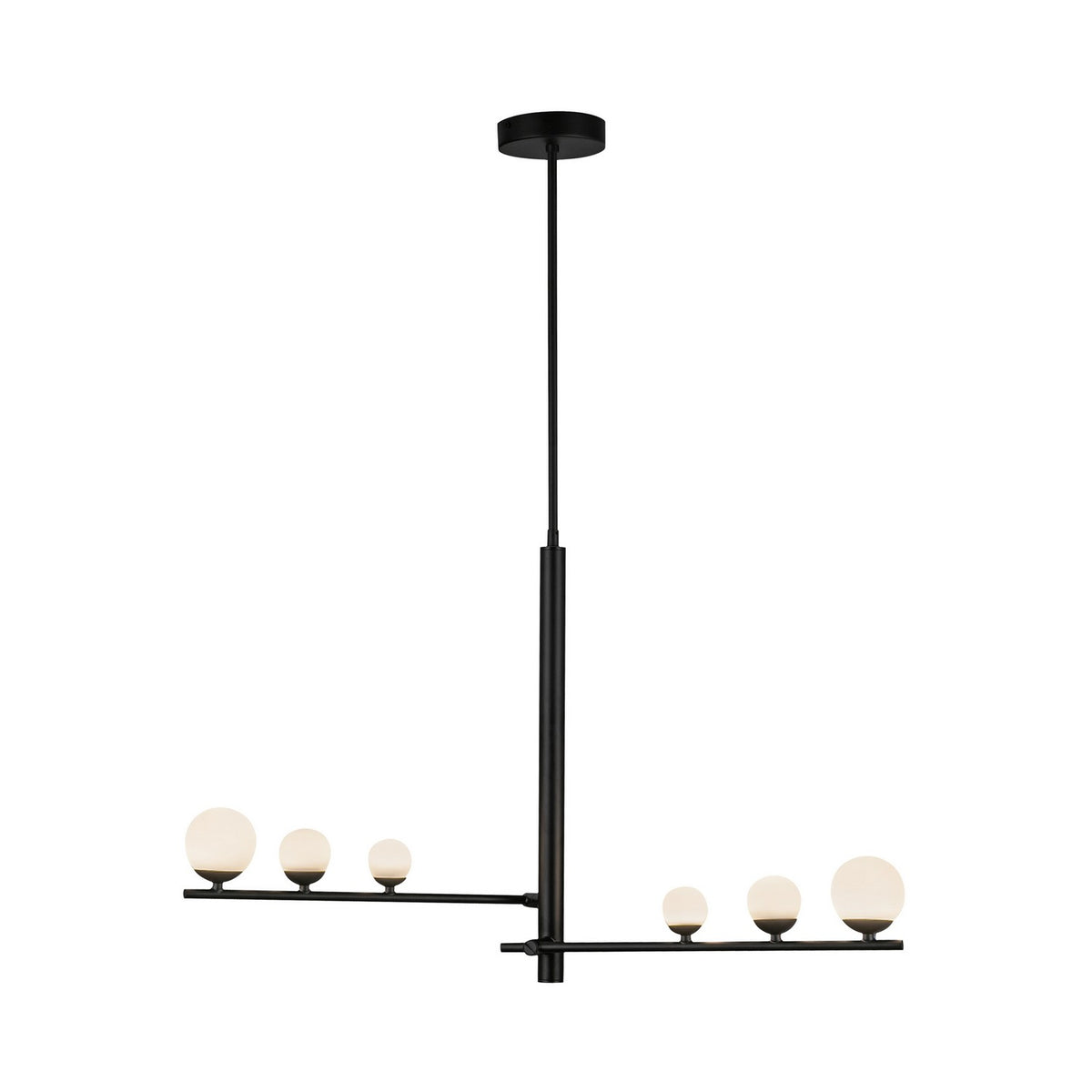 Kuzco Lighting - PD55520-BK/OP - LED Pendant - Cypress - Black/Opal Glass