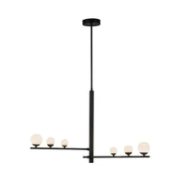 Kuzco Lighting - PD55520-BK/OP - LED Pendant - Cypress - Black/Opal Glass