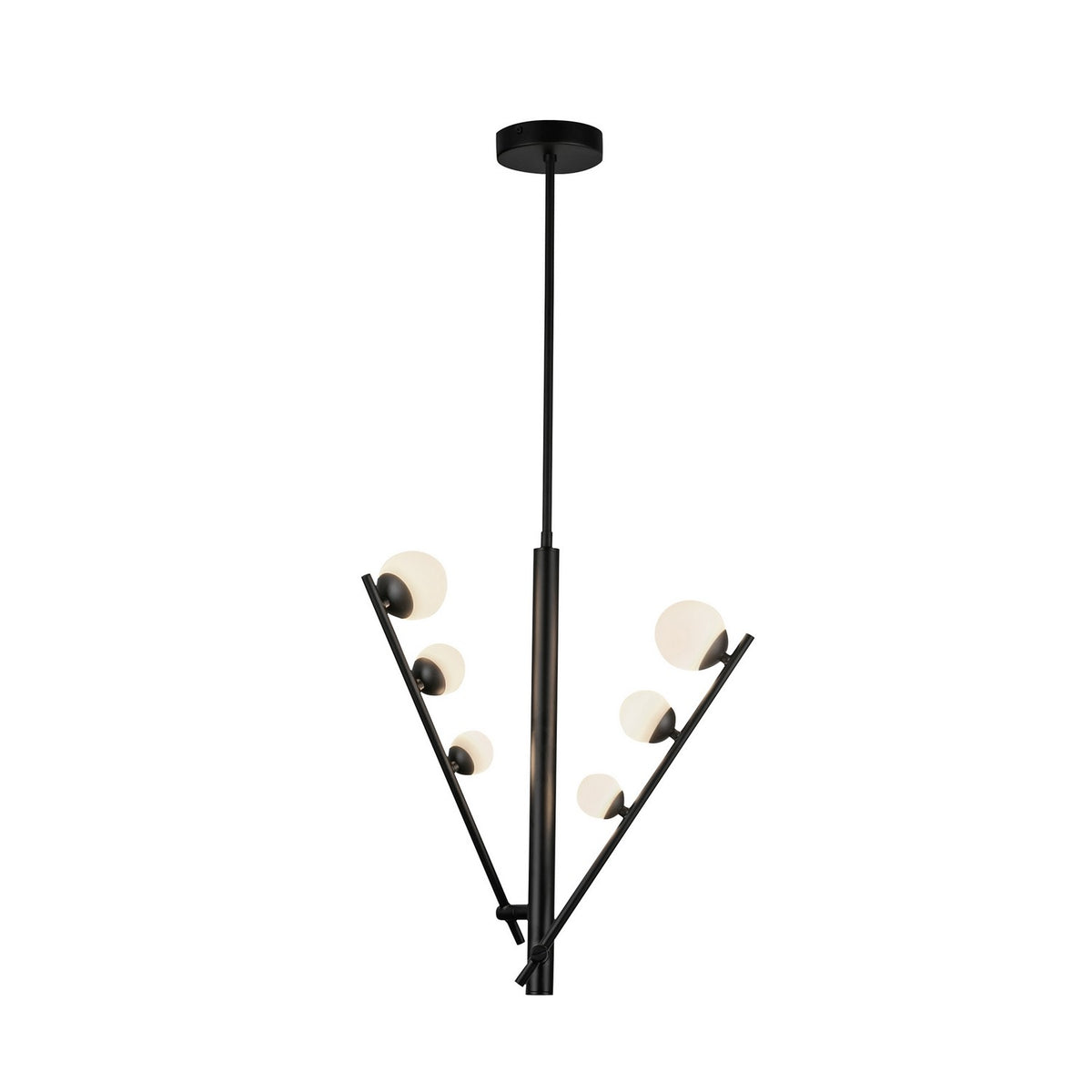 Kuzco Lighting - PD55520-BK/OP - LED Pendant - Cypress - Black/Opal Glass