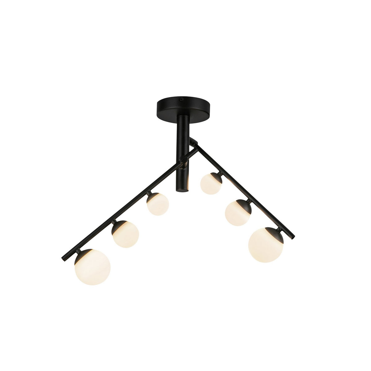 Kuzco Lighting - SF55525-BK/OP - LED Semi-Flush Mount - Cypress - Black/Opal Glass