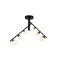 Kuzco Lighting - SF55525-BK/OP - LED Semi-Flush Mount - Cypress - Black/Opal Glass