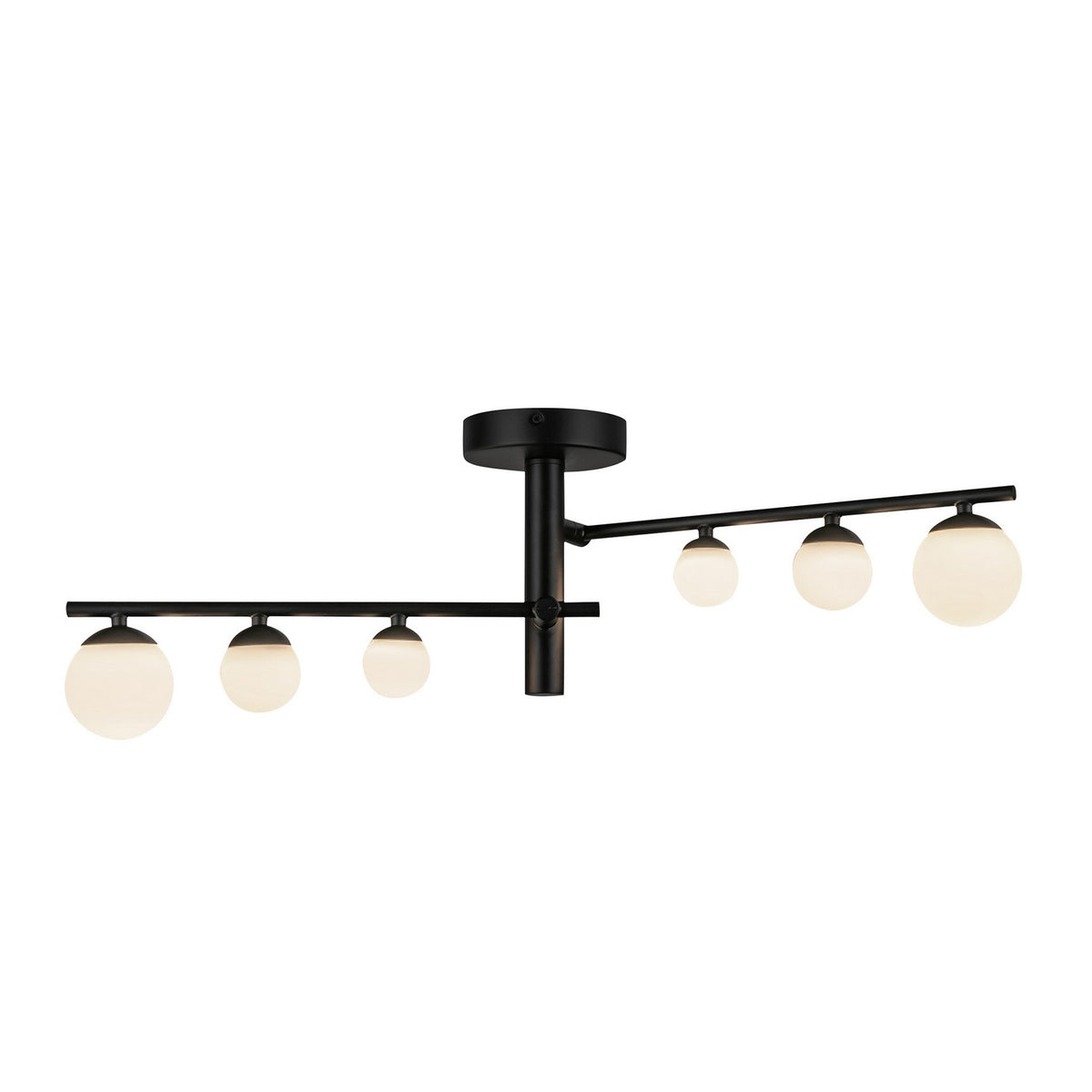 Kuzco Lighting - SF55525-BK/OP - LED Semi-Flush Mount - Cypress - Black/Opal Glass