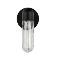 Kuzco Lighting - EW73210-BK/WC - One Light Exterior Wall Mount - Lima - Black/Clear Water Glass