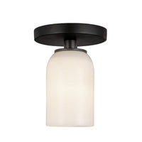 Kuzco Lighting - SF57704-BK/GO - One Light Semi-Flush Mount - Nola - Black/Glossy Opal Glass