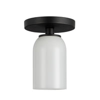 Kuzco Lighting - SF57704-BK/GO - One Light Semi-Flush Mount - Nola - Black/Glossy Opal Glass