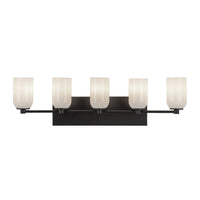 Kuzco Lighting - VL57732-BK/GO - Five Light Vanity - Nola - Black/Glossy Opal Glass