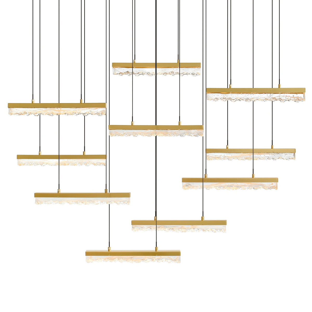 CWI Lighting - 1588P48-10-624 - LED Chandelier - Stagger - Brass