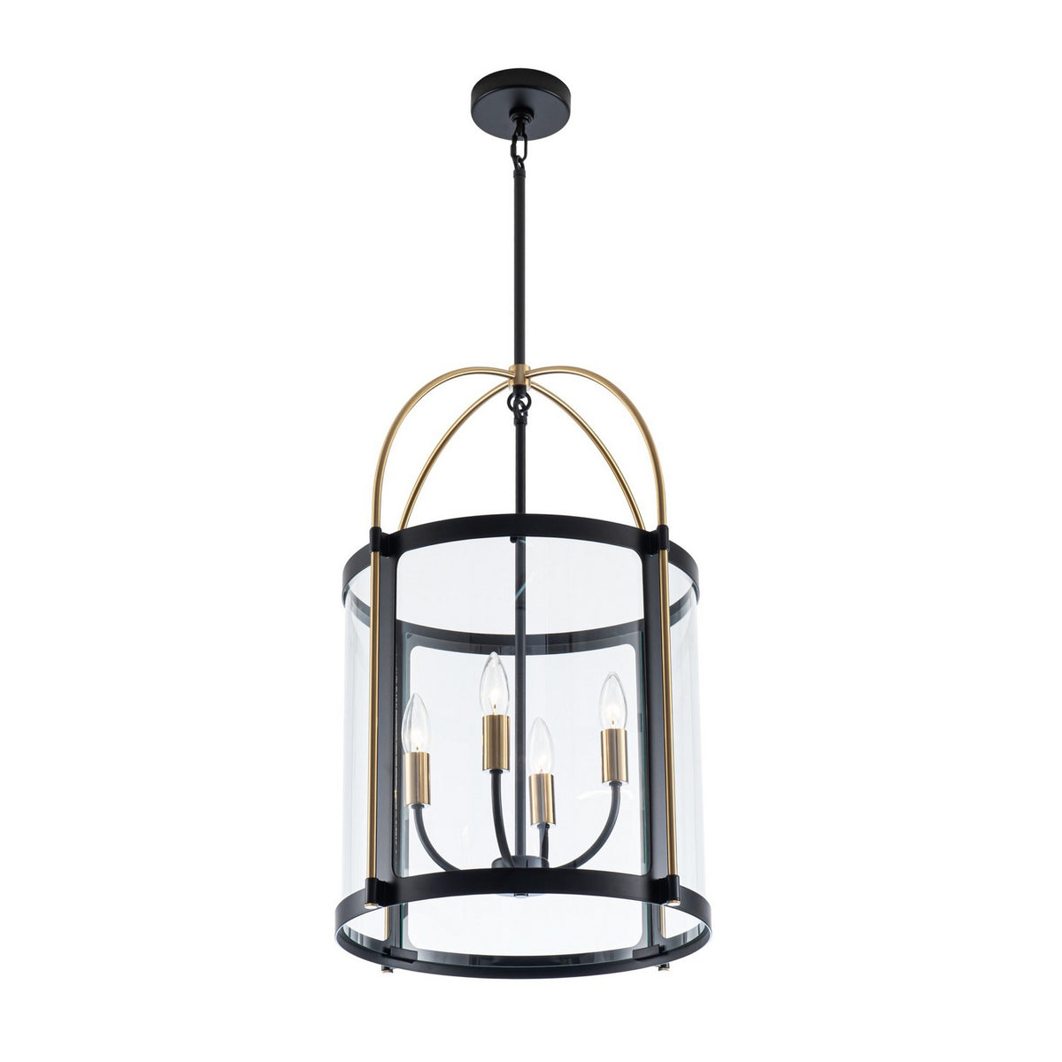 Artcraft - AC11515BB - Four Light Pendant - Verre incolore - Black and Brushed Brass