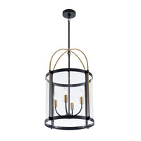 Artcraft - AC11515BB - Four Light Pendant - Verre incolore - Black and Brushed Brass