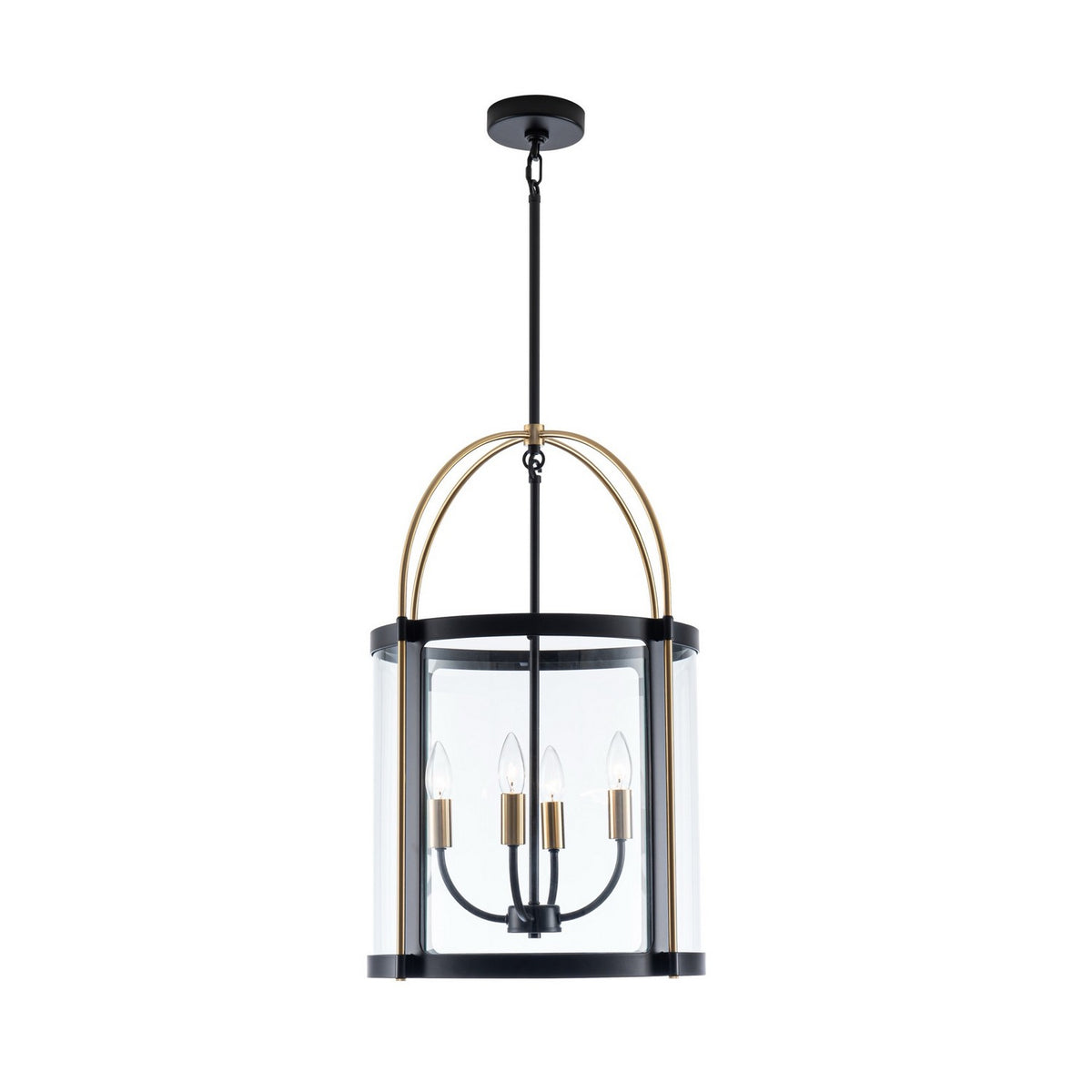Artcraft - AC11515BB - Four Light Pendant - Verre incolore - Black and Brushed Brass