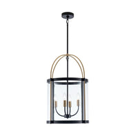 Artcraft - AC11515BB - Four Light Pendant - Verre incolore - Black and Brushed Brass