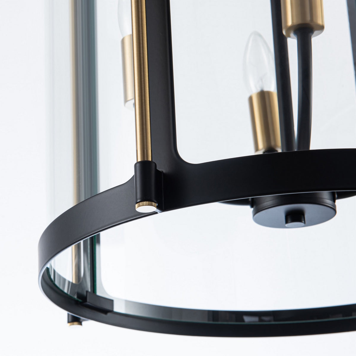 Artcraft - AC11515BB - Four Light Pendant - Verre incolore - Black and Brushed Brass