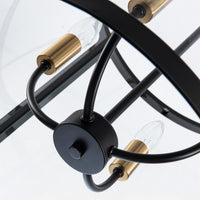 Artcraft - AC11515BB - Four Light Pendant - Verre incolore - Black and Brushed Brass