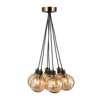 Artcraft - AC11877AM - Seven Light Pendant - Gem - Black and Brushed Brass