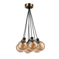 Artcraft - AC11877AM - Seven Light Pendant - Gem - Black and Brushed Brass