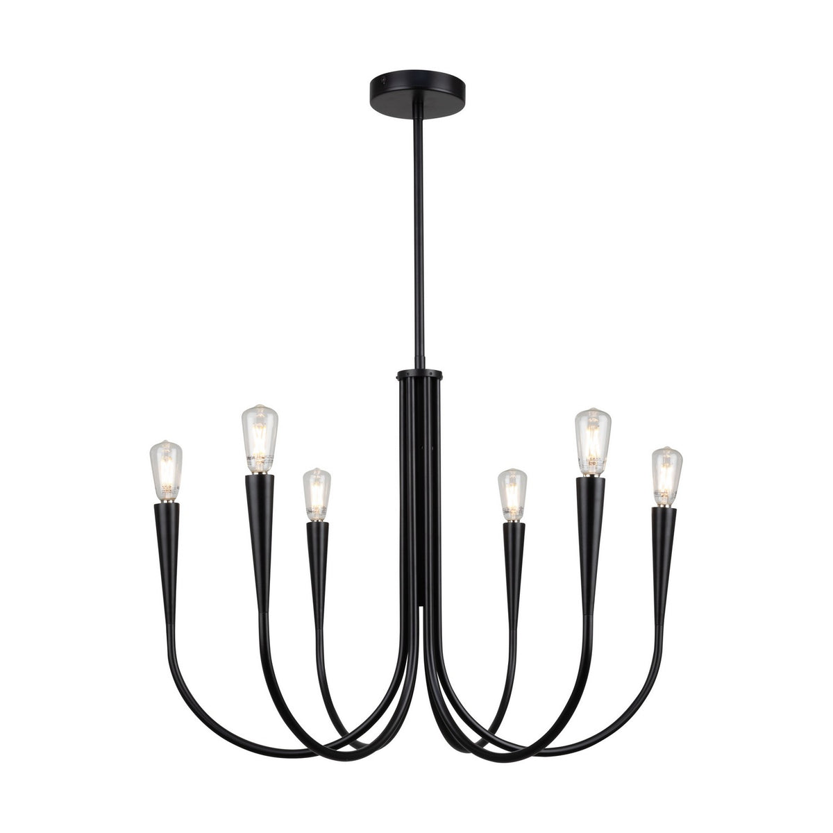 Artcraft - AC11926BK - Six Light Chandelier - Bronte - Black